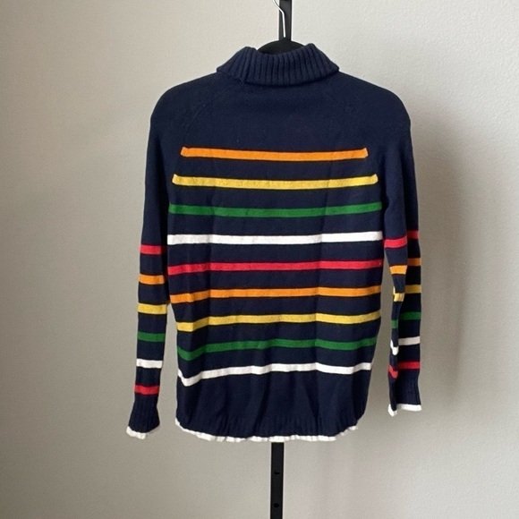 J. Crew Rainbow Striped Alpaca Blend Tall Turtleneck Sweater - Size XXS - Picture 3 of 5